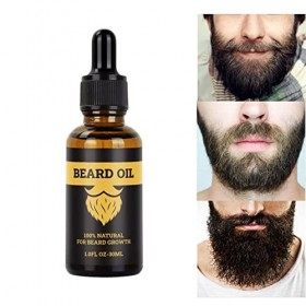 Huile et baume à barbe | 30ml Oil Balm Growth Men Care Revitalisant pour barbe | Plus lisse adoucit lhumidité naturelle pour