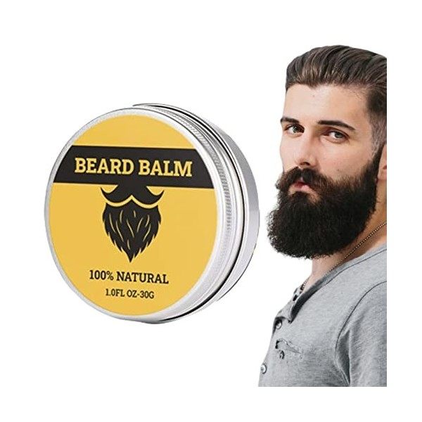 Kit de baume à lhuile de barbe | Balm Men Beard Conditioner Huile de soin pour barbe 30 ml | Plus lisse adoucit lhumidité n