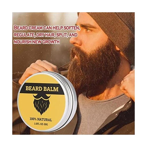 Conditionneur de barbe - Balm Men Beard Conditioner Huile de soin pour barbe 30 ml,Adoucir lhumidité plus lisse organique na