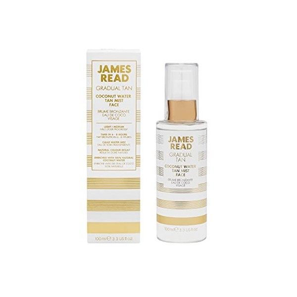 JAMES READ Brume de noix de coco - Bronzage progressif pour le visage - Ton moyen - 100 ml