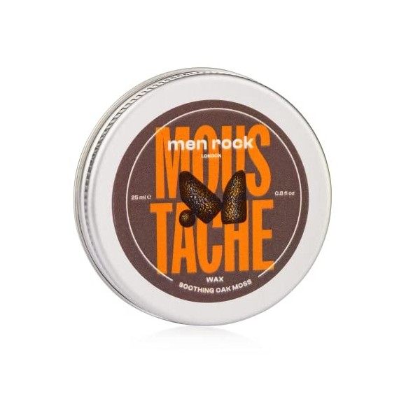 Men Rock Soothing Moustache Wax, Parfaite pour Modeler, Coiffer et Dompter les Poils Indisciplinés, Favorise une Croissance d