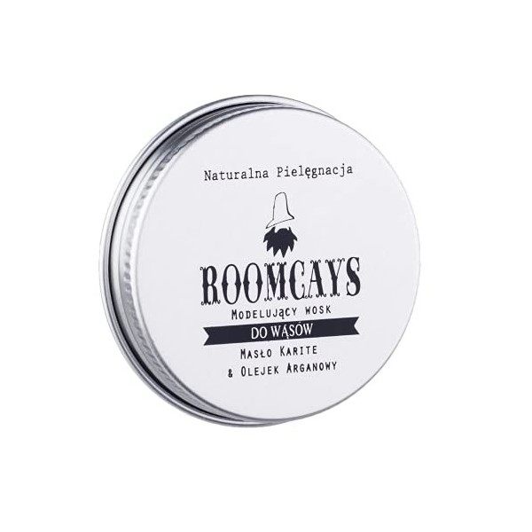 Roomcays Cire à barbe 100 % naturelle dans une boîte en aluminium - 30 g.