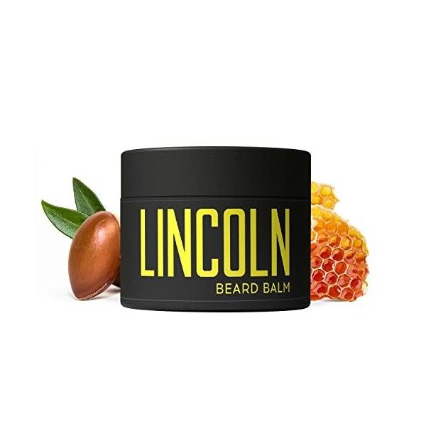 LINCOLN Baume à Barbe et Moustache - 100ml - Baume Barbe au Beurre de Karité et Huile de Coco