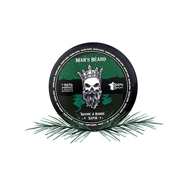 Mans Beard | Baume De Barbe Sapin | Soin hydratant et nourrissant cire pour barbe | Ingrédients dOrigine Naturelle | 100% F