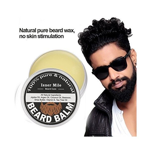 Baume de barbe mans beard – premium revitalisant à barbe, shaper, adoucissant et épaississant pour de meilleurs moustache to