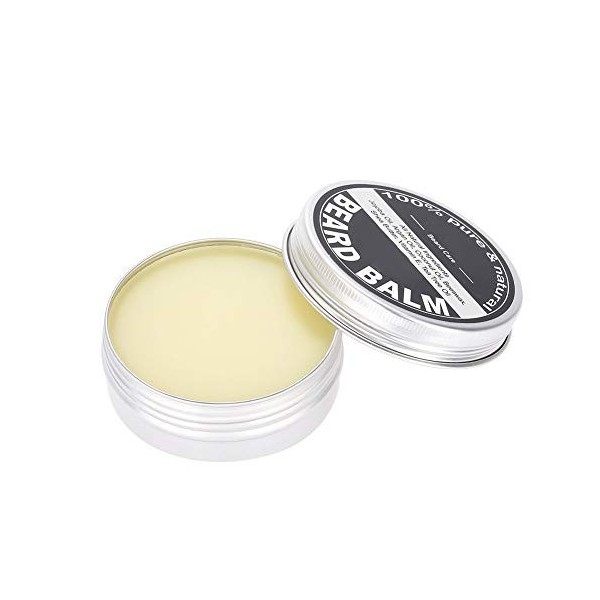 60g Baume de barbe pour hommes, beurre de moustache, cire de barbe, soin hydratant et hydratant pour la crème de croissance e