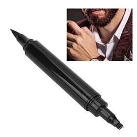 Stylo de Remplissage de Barbe 2 en 1, Stylo à Barbe Noire à Double extrémité Longue Durée