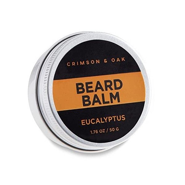Crimson & Oak Baume à barbe sans rinçage avec eucalyptus + nettoyant pour le visage, peigne, ciseaux
