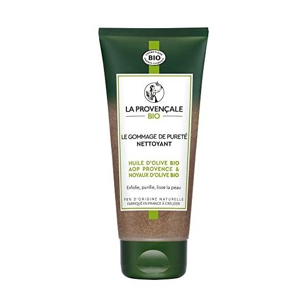 La Provençale Bio - Le Gommage de Pureté Nettoyant - Huile dOlive Bio AOP Provence et Noyaux dOlive certifié Cosmebio - Pou G...