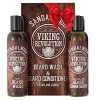 Viking Revolution Kit Après Shampooing & Shampoing Barbe Homme - Avec Huiles dArgan & de Jojoba - Adoucit & Renforce - Parfu