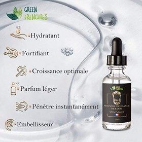 G.F. Serum Croissance Barbe, Huile à Barbe, Huile hydratante pour Barbe, Huile de Ricin naturelle, Expert français