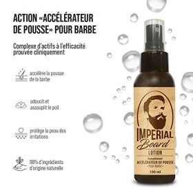 IMPERIAL BEARD - Lotion Barbe - Accélérateur de Pousse et Entretien Barbe - Fabrication Française - 100 ml