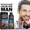 Teinture à barbe noire pour hommes | 100 ml de shampooing assombrissant pour cheveux naturels - Teinture à barbe pour hommes 