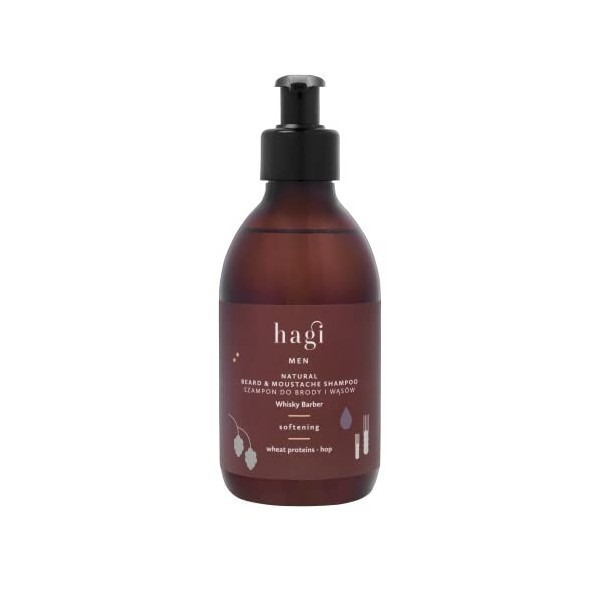 Hagi Whisky Barber Shampoing Naturel pour Barbe et Moustache, Formule Naturelle pour un Nettoyage et une Nourriture Quotidien