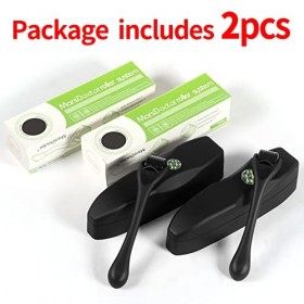 PAMIYO Lot de 2 rouleaux à barbe de 0,5 mm, rouleau à microneedling avec 540 aiguilles en alliage de titane, kit de rouleau à