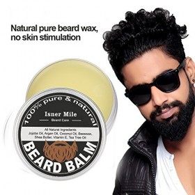 Cire à barbe, baume à barbe à lhuile de noix de coco 60g pour empêcher la barbe de bifurcation et de conditionnement de la b