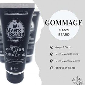 Mans Beard - Skincare Soin homme- Exfoliant, peeling et extracteur point noir- Gommage corps et visage - Ingrédient dorigin G...