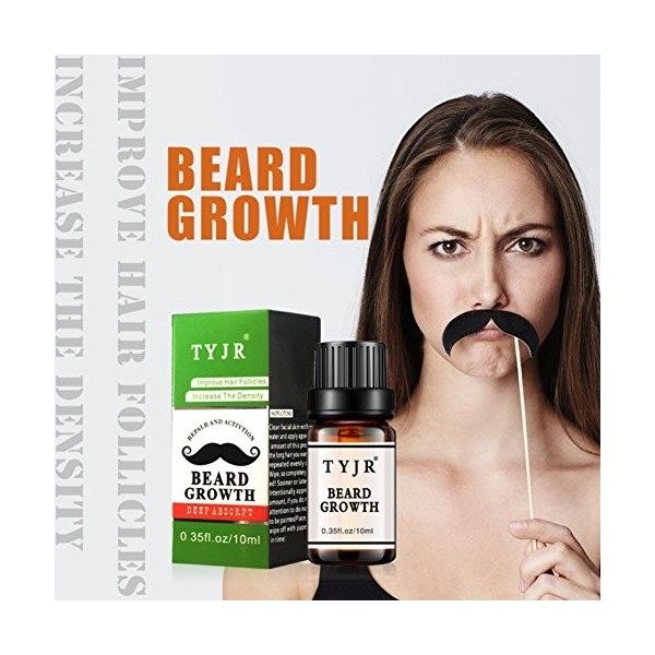 Fairylove Huile Croissance de Barbe Enhancer du Visage Nutrition Moustaches Accélérateur de Pousse de Barbe Cadeau pour Homme