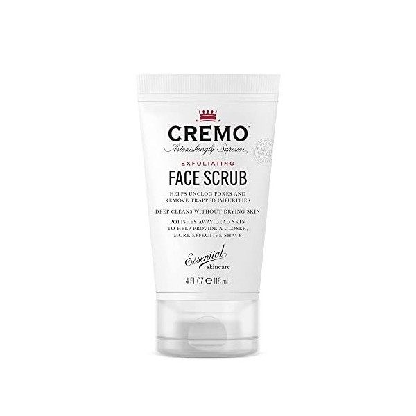 CREMO - Exfoliant Visage | Soin Pour Homme | À Base de Coquilles de Noix | 118ml Gommage / Exfoliants