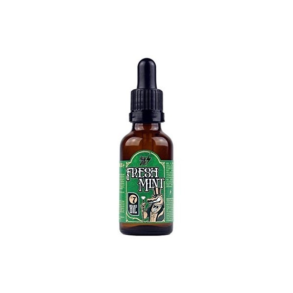 HEY JOE - Beard Oil Nº7 FRESH MINT 30 ml | Huile pour barbe 30 ml avec ARGAN, JOJOBA et MACADAMIA. Arôme de menthe et de pin