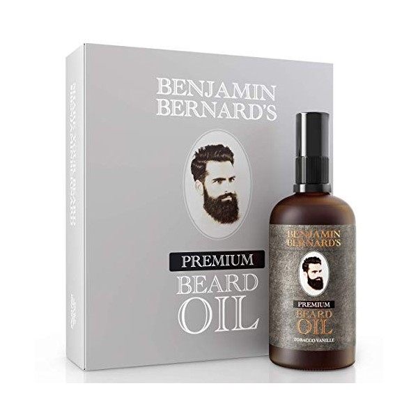 Premium Beard Oil by Benjamin Bernard - Male Grooming Blend with Essential Oils, Vitamin E - Natural Hydrating Treatment - Fa