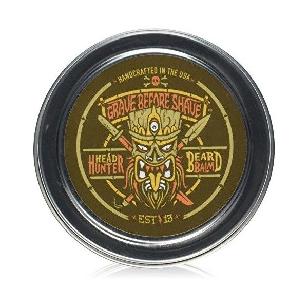 GRAVE BEFORE SHAVE Head Hunter Beard Balm Tropical summer aroma 2 oz. by Grave Before Shave