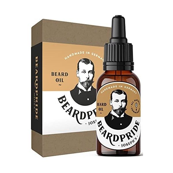 BEARDPRIDE Huile à barbe pour hommes - Josephs Oil - Lhuile à barbe originale du barbier - Notre huile à barbe rend la barbe