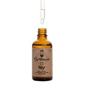 Bartmanie Huile de barbe pour homme 50ml , huile de soin pour barbe au parfum de bois de cèdre pour une croissance saine de 
