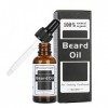 Huile à barbe, 30ml Huile à barbe à croissance rapide pour hommes, hydratante et lissante, favorise une croissance saine, rép