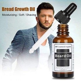 Huile à barbe, 30ml Huile à barbe à croissance rapide pour hommes, hydratante et lissante, favorise une croissance saine, rép