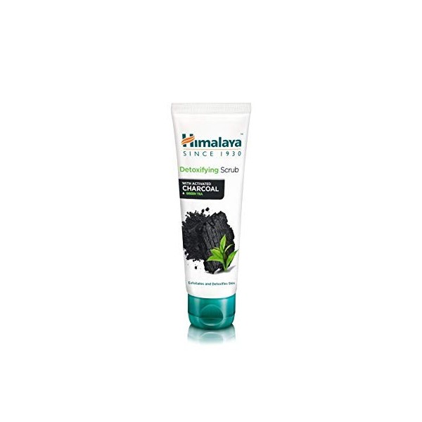 Himalaya Detoxifying Charcoal Face Scrub with Activated Charcoal and Green Tea, 75 ml