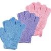 Gant de Douche Exfoliante Gant Corps a Gommage Gants de Bain LOT de 6 Colore- 3 paires 