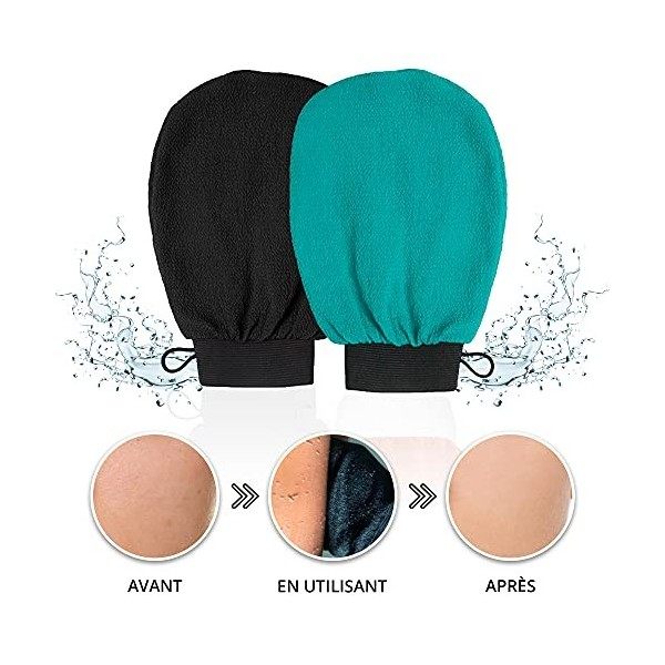 Gant Exfoliant Kessa - Gant De Crin - Gants Gommage Corps Et Visage - Nettoie Et Purifie En Profondeur