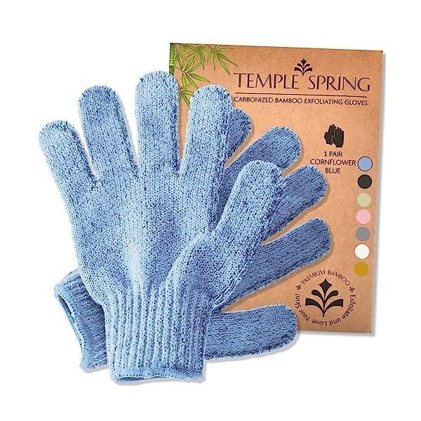 Gants exfoliants pour le corps en bambou, éponge exfoliante corps, brosse corps, éponge naturelle douche avec gommages pour l