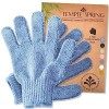 Gants exfoliants pour le corps en bambou, éponge exfoliante corps, brosse corps, éponge naturelle douche avec gommages pour l