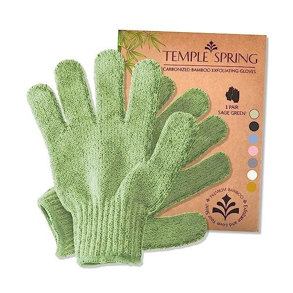 Gants exfoliants pour le corps en bambou, éponge exfoliante corps, brosse corps, éponge naturelle douche avec gommages pour l