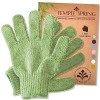 Gants exfoliants pour le corps en bambou, éponge exfoliante corps, brosse corps, éponge naturelle douche avec gommages pour l