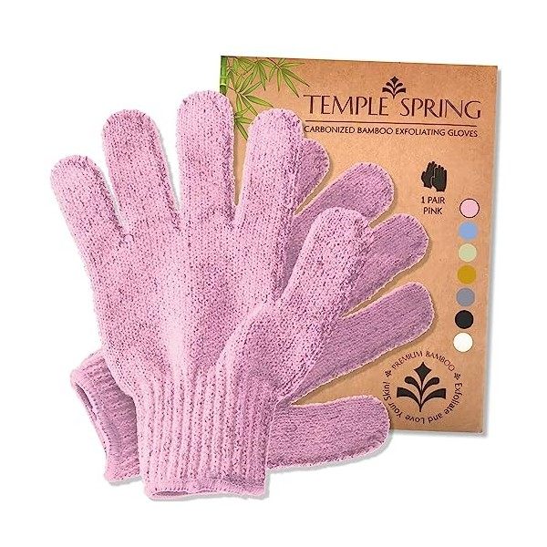 Gants exfoliants pour le corps en bambou, éponge exfoliante corps, brosse corps, éponge naturelle douche avec gommages pour l