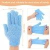 Sibba Lot de 4 paires de gants de bain pour douche en luffa naturel exfoliant pour le corps et le visage gants de douche doub