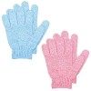 WLLHYF 2 Pairs Gants Exfoliants Douche Gants de Bain Enlever les Peaux Mortes Gommage Quotidien Corps Beauté Accessoires pour