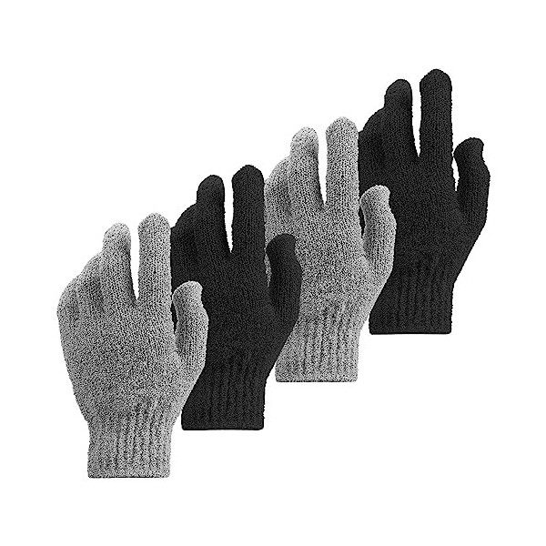 WLLHYF 2 Pairs Gants Exfoliants Douche Gants de Bain Enlever les Peaux Mortes Gommage Quotidien Corps Beauté Accessoires pour