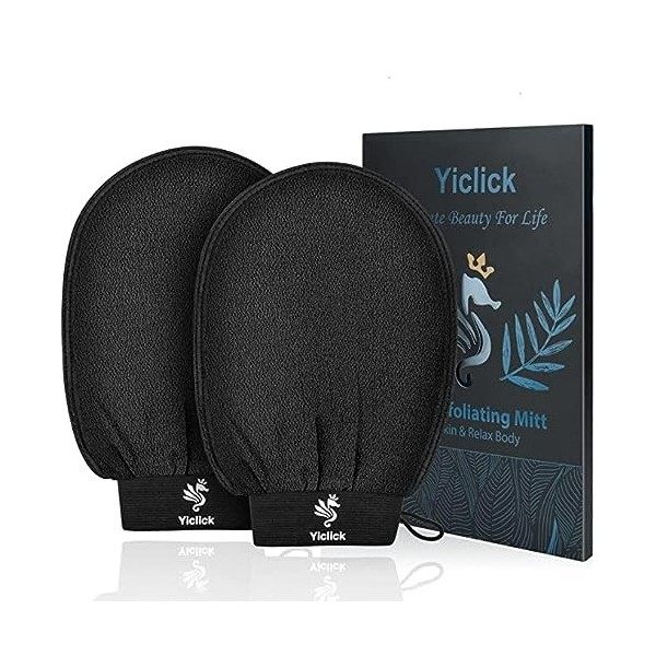 Yiclick Lot de 2 gants exfoliants pour le corps - Exfoliant pour le bain et la douche - Exfoliant pour enlever les peaux mort