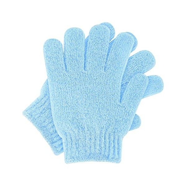 Sibba 1 paire de gants de bain pour douche en luffa naturel exfoliant pour le corps et le visage, éliminant les peaux mortes,