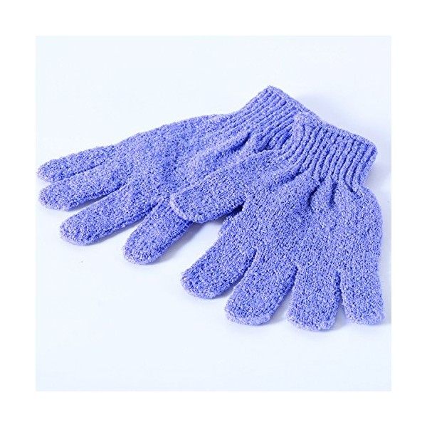 Gants Exfoliants de Double Face Gants de Corps Gant de Gommage Gants Scrubs pour Douche, 6 Couleurs