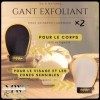 KESSA Gant EXFOLIANT X 2 Gommage peau Naturel, Gant de crin, Gant Kessa Hammam et Spa, Gant exfoliant corps: gant noire, vis