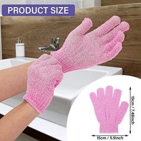 WLLHYF 4PCS Gants Exfoliants Gommage Corps Gant De Douche Exfoliant Double Texture Gants De Bain pour Douche, Spa, Massage Dé