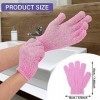 WLLHYF 4PCS Gants Exfoliants Gommage Corps Gant De Douche Exfoliant Double Texture Gants De Bain pour Douche, Spa, Massage Dé