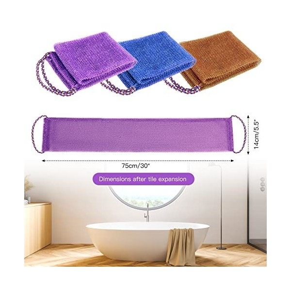 OOTSR 3 pièces Extra Long Exfoliating Washcloth Serviette, Massage Bath Clothes, Body Scrubber Beauty Washcloth Nylon BathWel