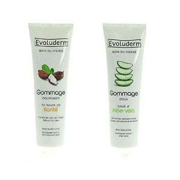 Kit de Gommage Exfoliant Visage à LAloe - Vera et au Beurre de Karité 2 produits de 150 ml Gommage / Exfoliants