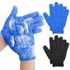 WLLHYF 2 paires de gants exfoliants double face pour éliminer les peaux mortes, les callosités et lacné. Gant de toilette ex